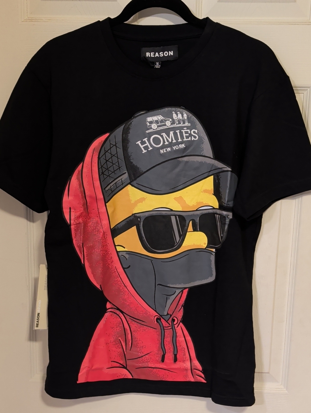 NWT Reason Clothing Men's "Homies New York" Black Graphic Tee Size Medium